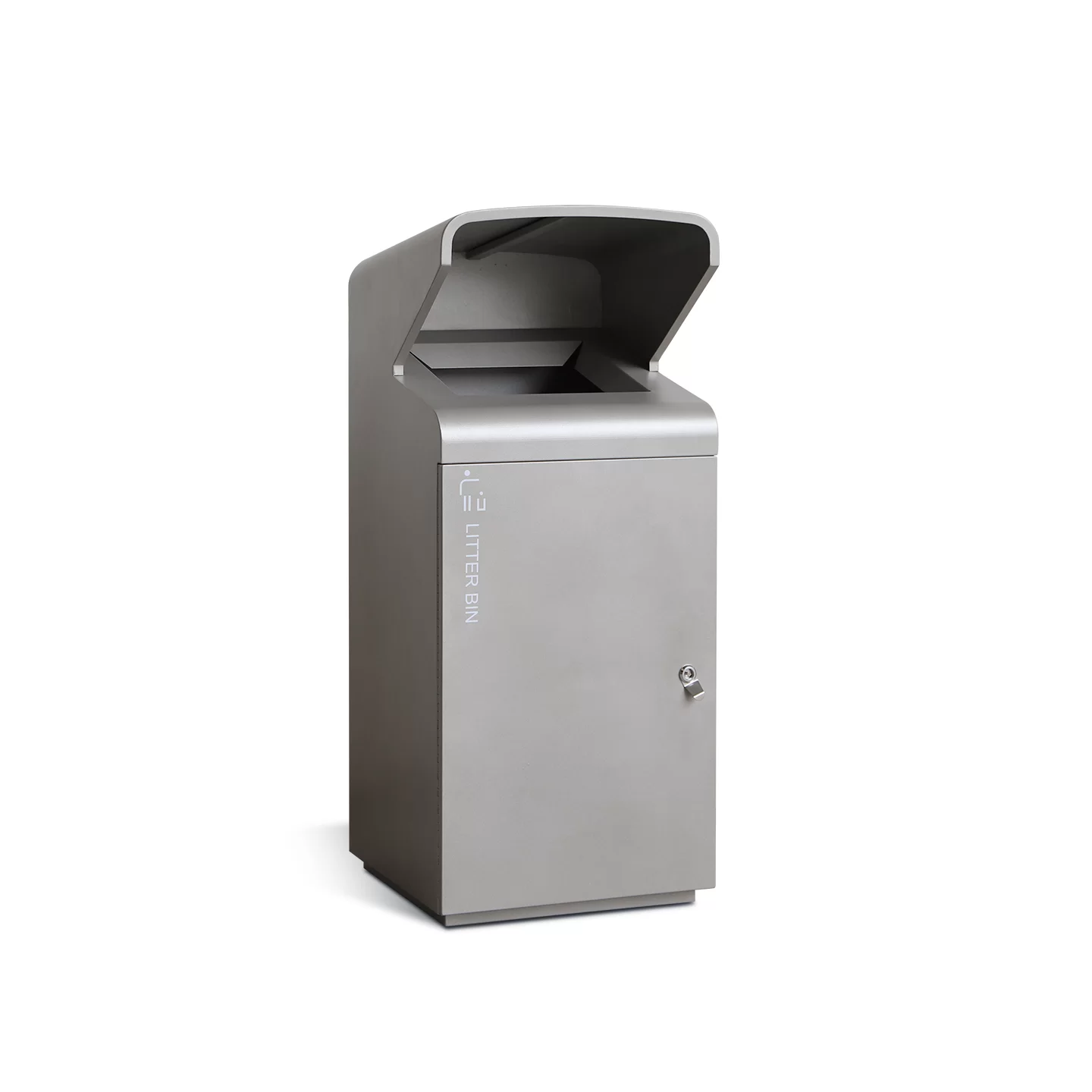 90L galvanized steel outdoor waste bin for high-traffic public areas - OTB-84