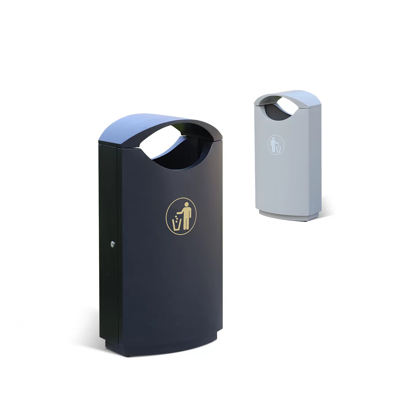60L metal outdoor trash bin for parks and schools - OTB-14