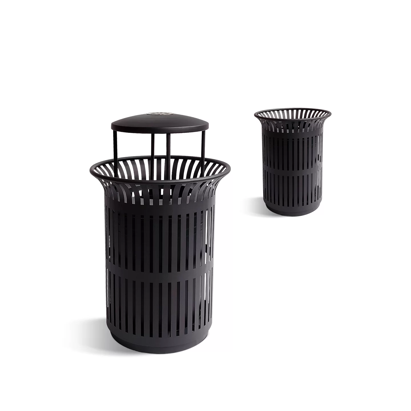 32-gallon round galvanized steel outdoor trash can - OTB-01