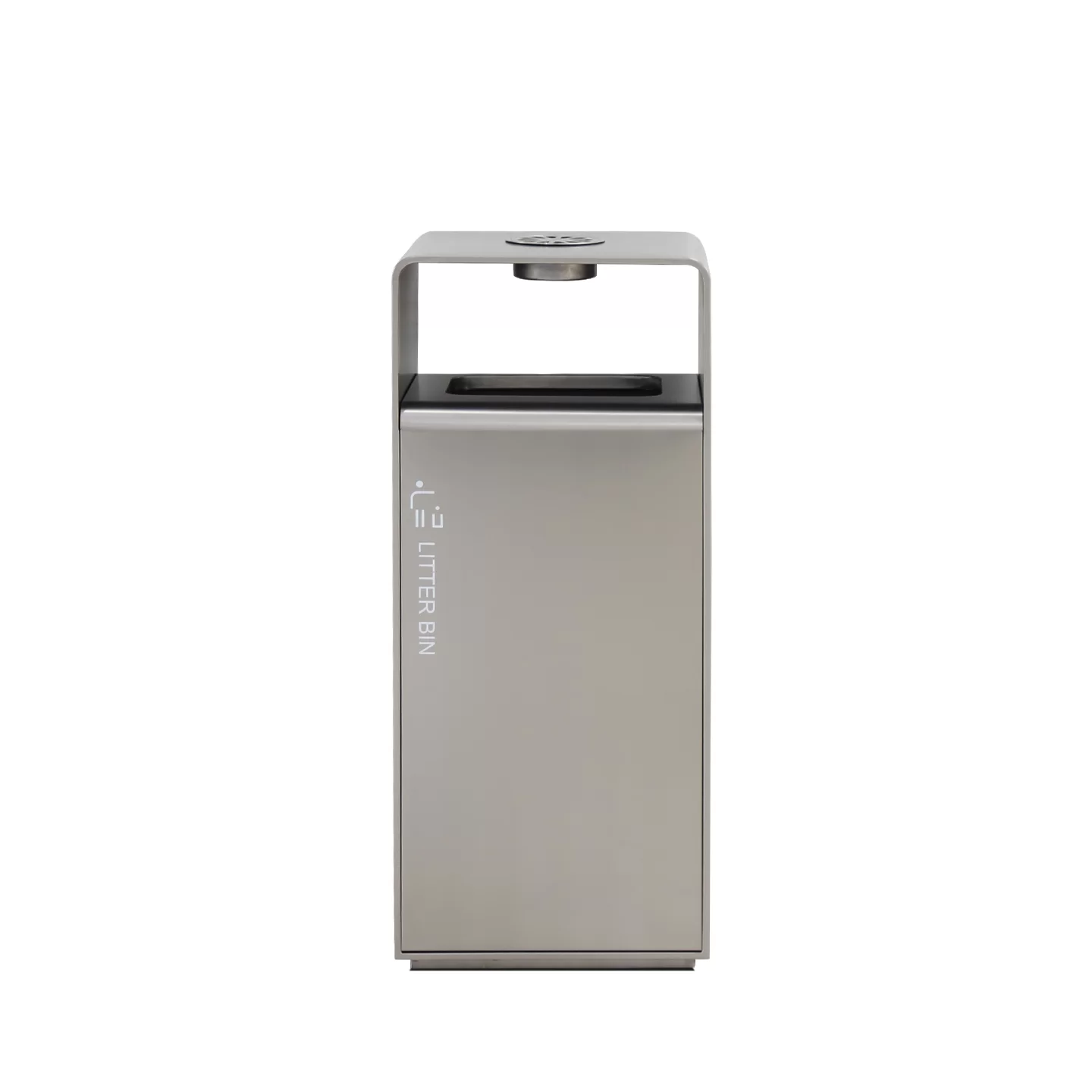 Front view of OTX-02C stainless steel commercial litter bin