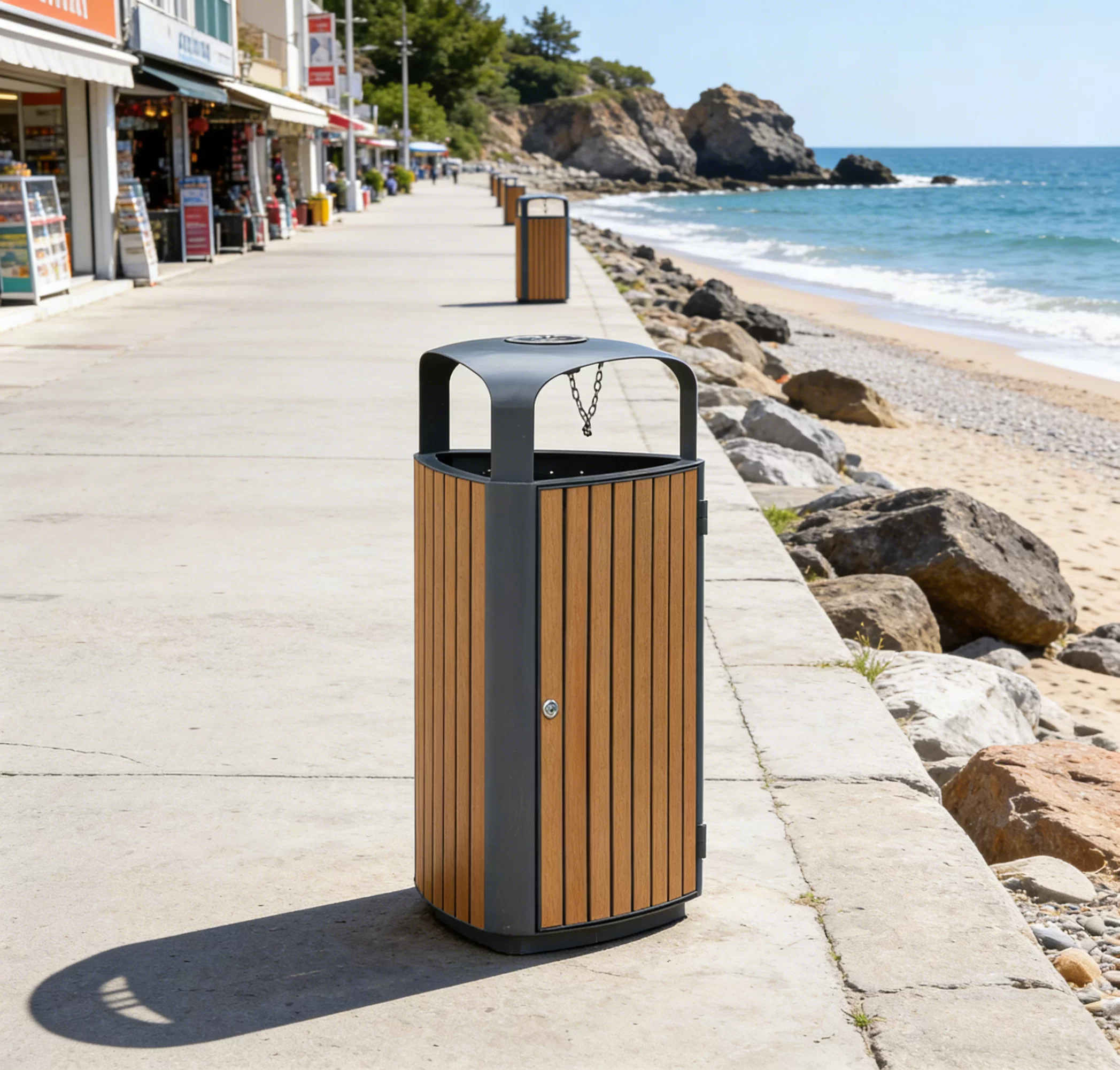 Outdoor Trash Bin for Commercial & Public Spaces