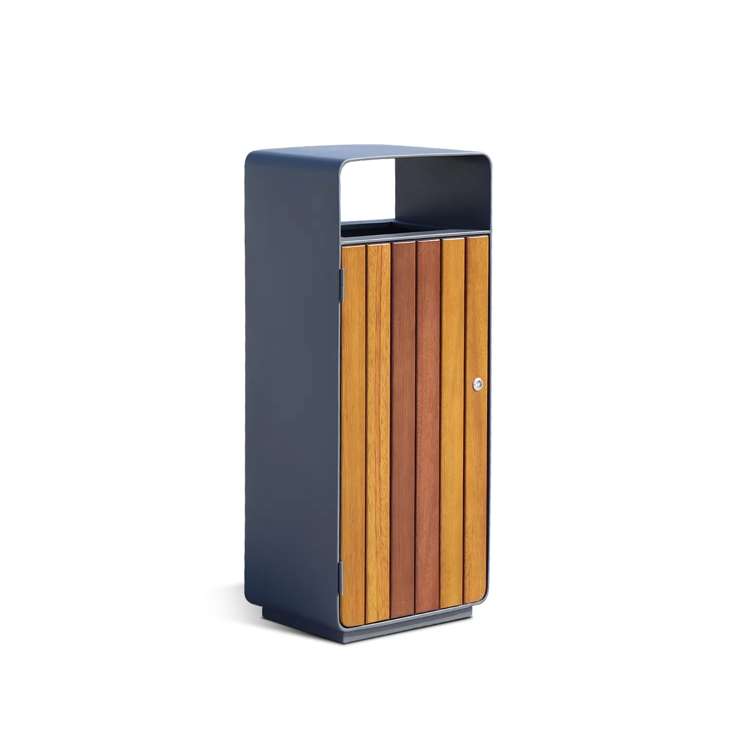 50L wood-slat park trash can for public spaces - OTM-04BM