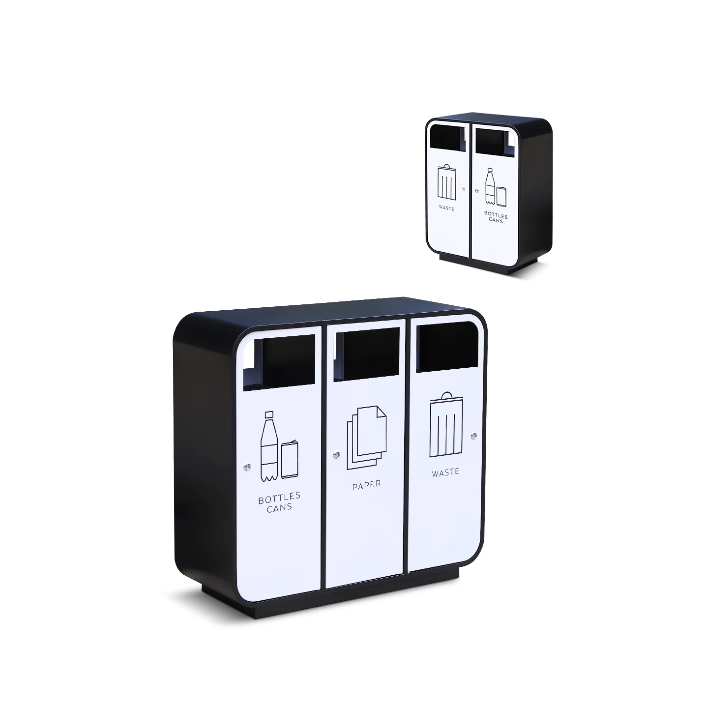 two- and three-stream galvanized steel recycling bins - OTB-30