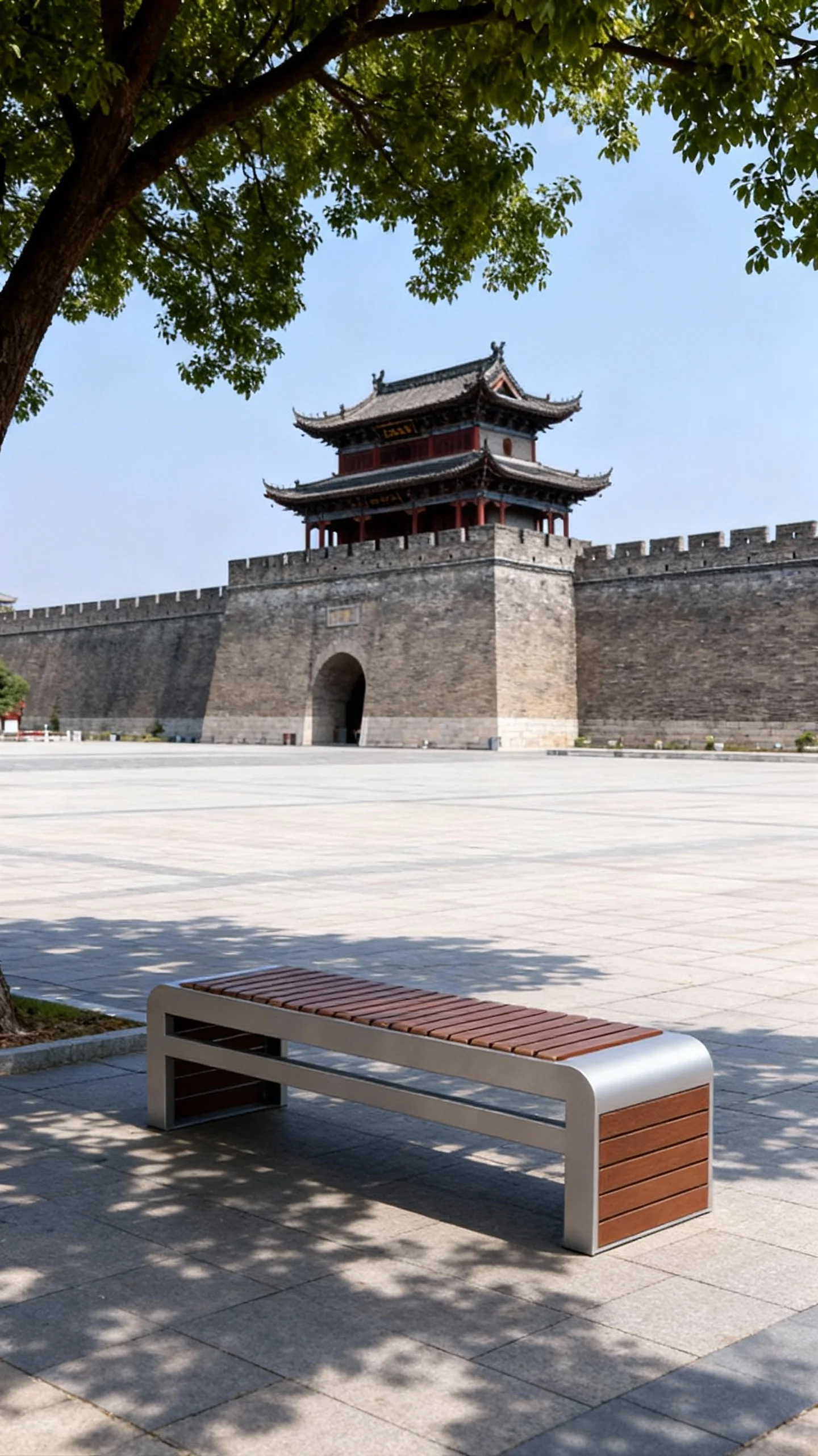 jimeng-2025-11-27-1554-把图片中椅子一模一样抠出来，不要改变外形。不要改变细节和颜色。背景换成仿古景区有....png