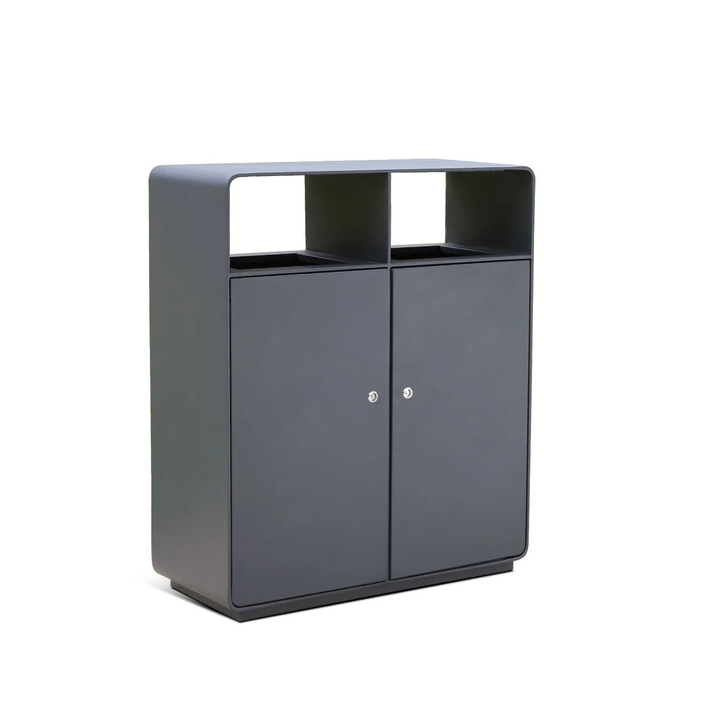 OTB-04 dual-compartment outdoor sorting bin, 60L x 2