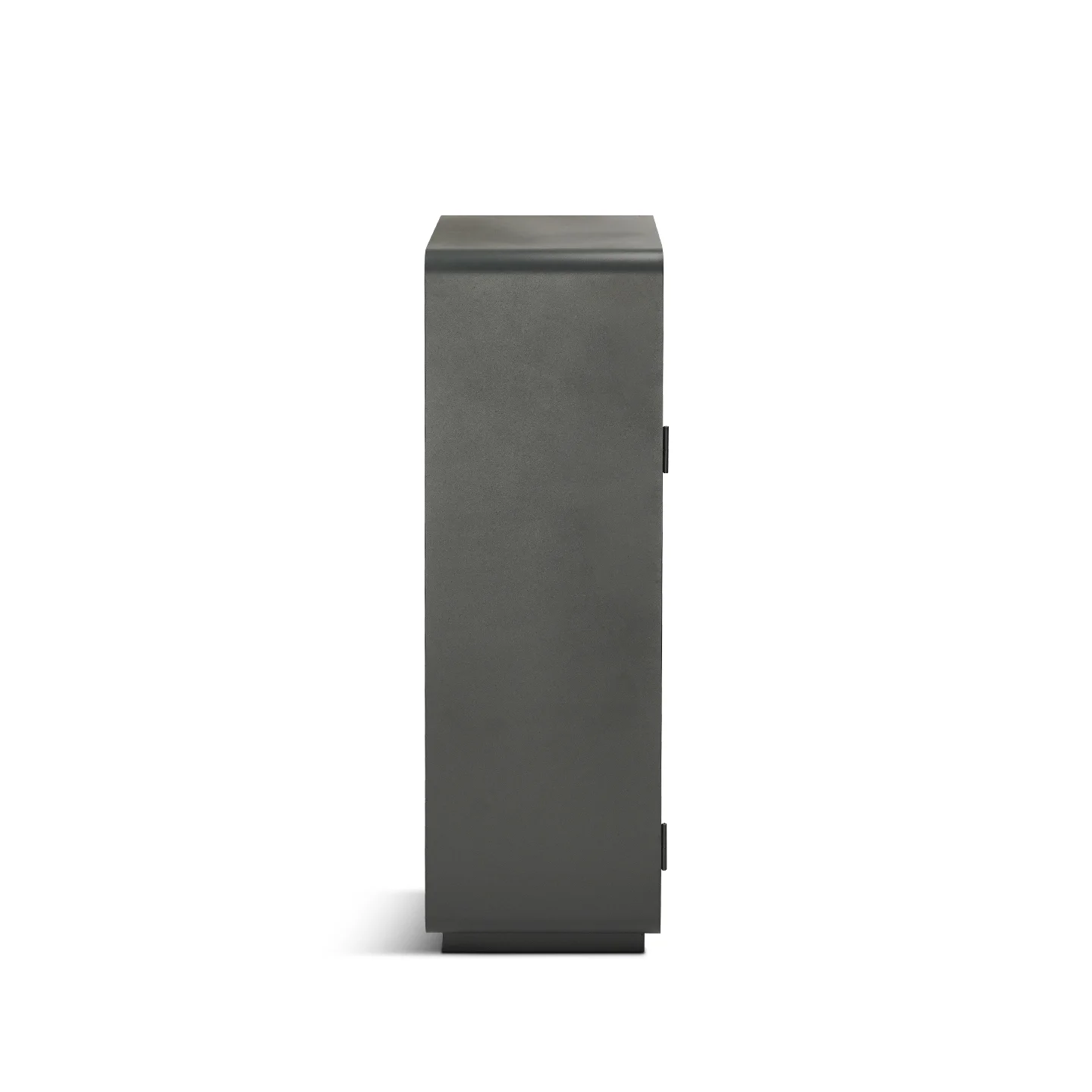 Side view of OTM-04HS outdoor metal trash bin