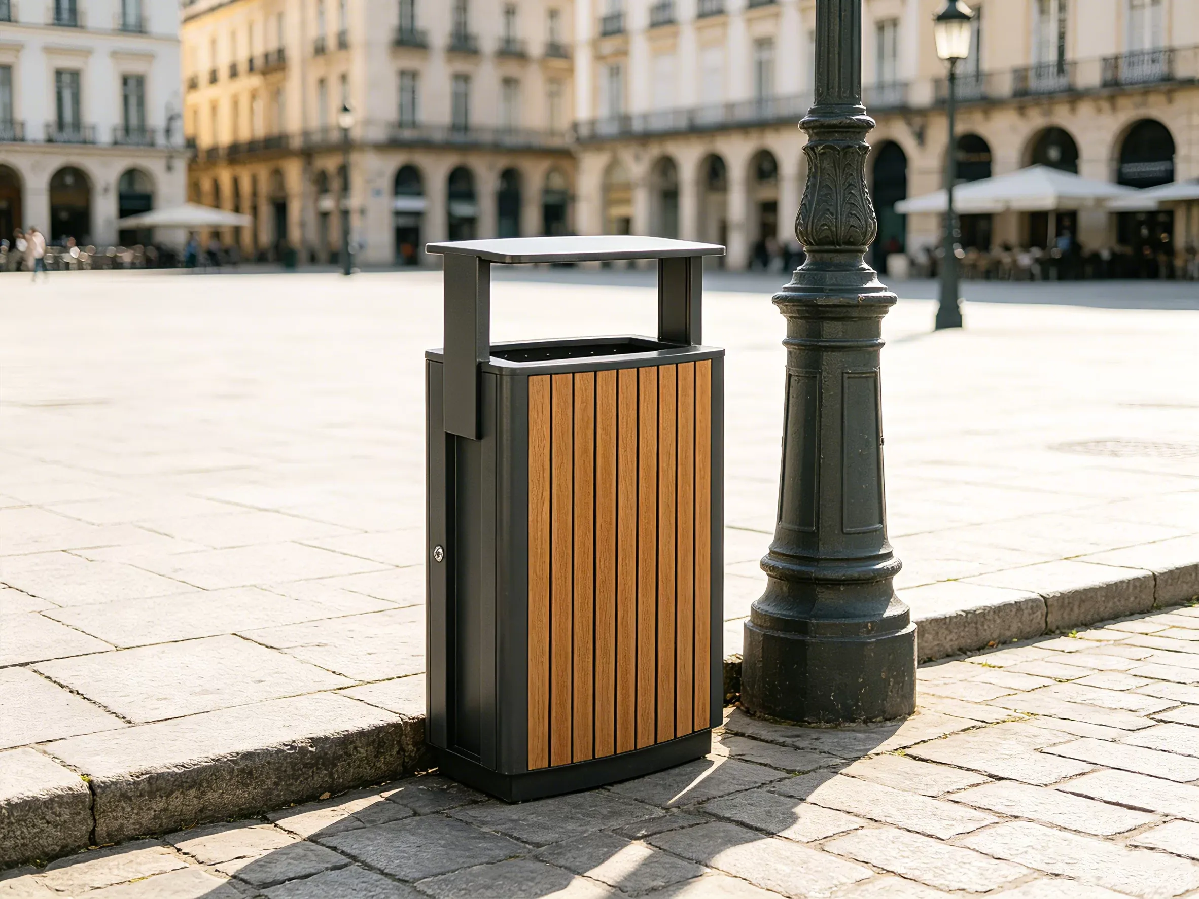 Wood vs WPC Outdoor Trash Bins for Commercial Spaces